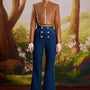 Suki Fit and Flare High Waist Denim Floor Length Pants - MEAN BLVD