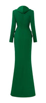 Sunny Sheath Hooded Neck Crepe Floor Length Dress - MEAN BLVD