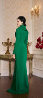 Sunny Sheath Hooded Neck Crepe Floor Length Dress - MEAN BLVD