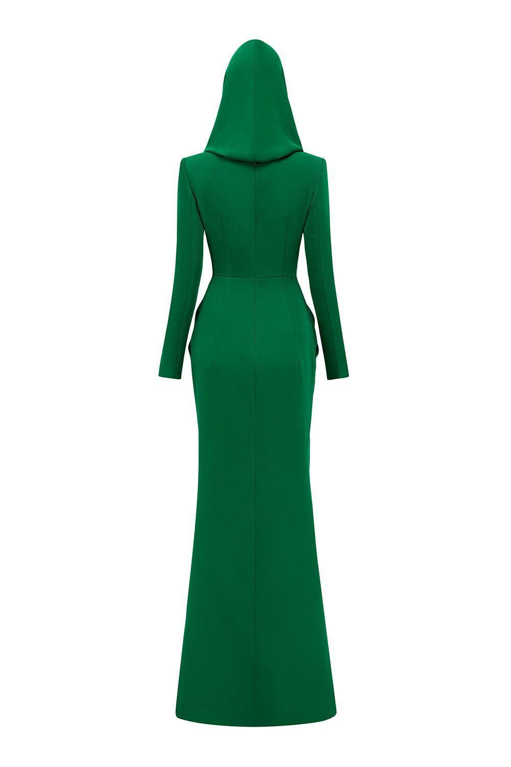 Sunny Sheath Hooded Neck Crepe Floor Length Dress - MEAN BLVD