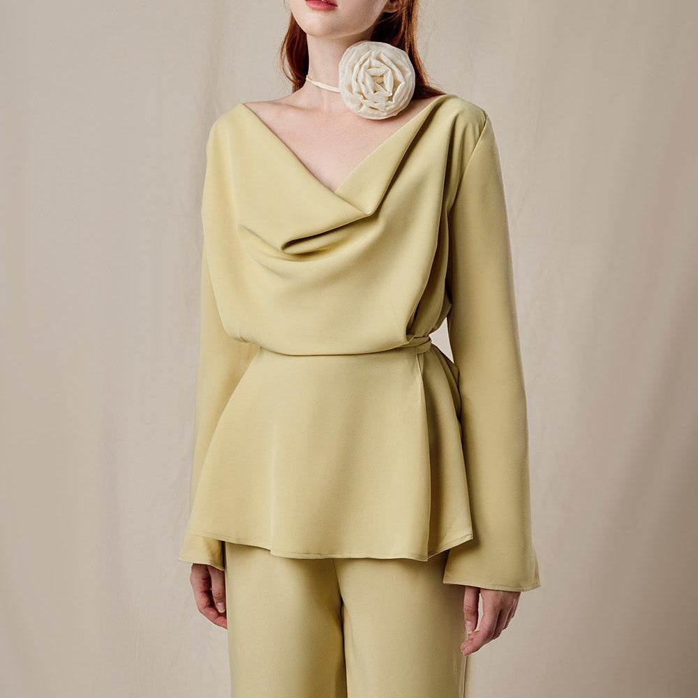 Sunshine Blouson Wide Leg Cotton Silk Floor Length Set - MEAN BLVD