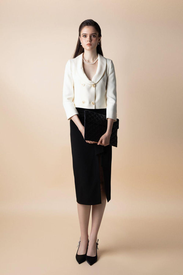Suri Pencil Side Slit Wool Midi Skirt - MEAN BLVD