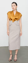 Sutton Pencil Gathered Polycotton Midi Dress - MEAN BLVD