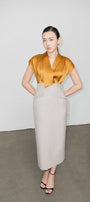 Sutton Pencil Gathered Polycotton Midi Dress - MEAN BLVD