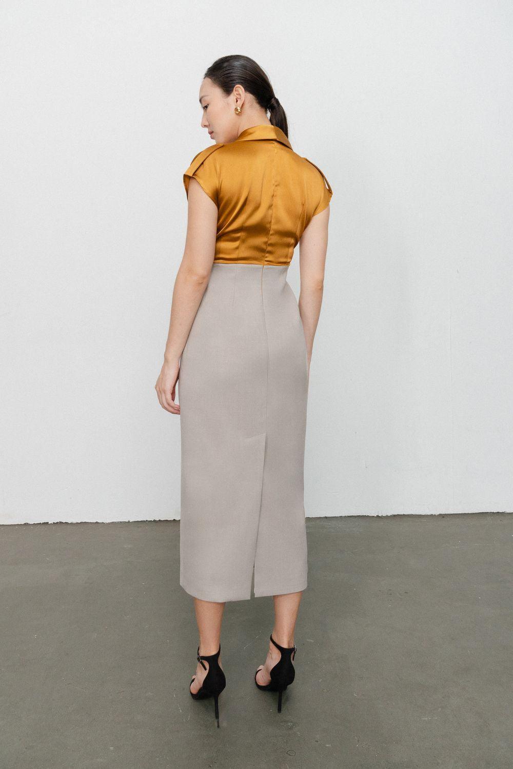 Sutton Pencil Gathered Polycotton Midi Dress - MEAN BLVD