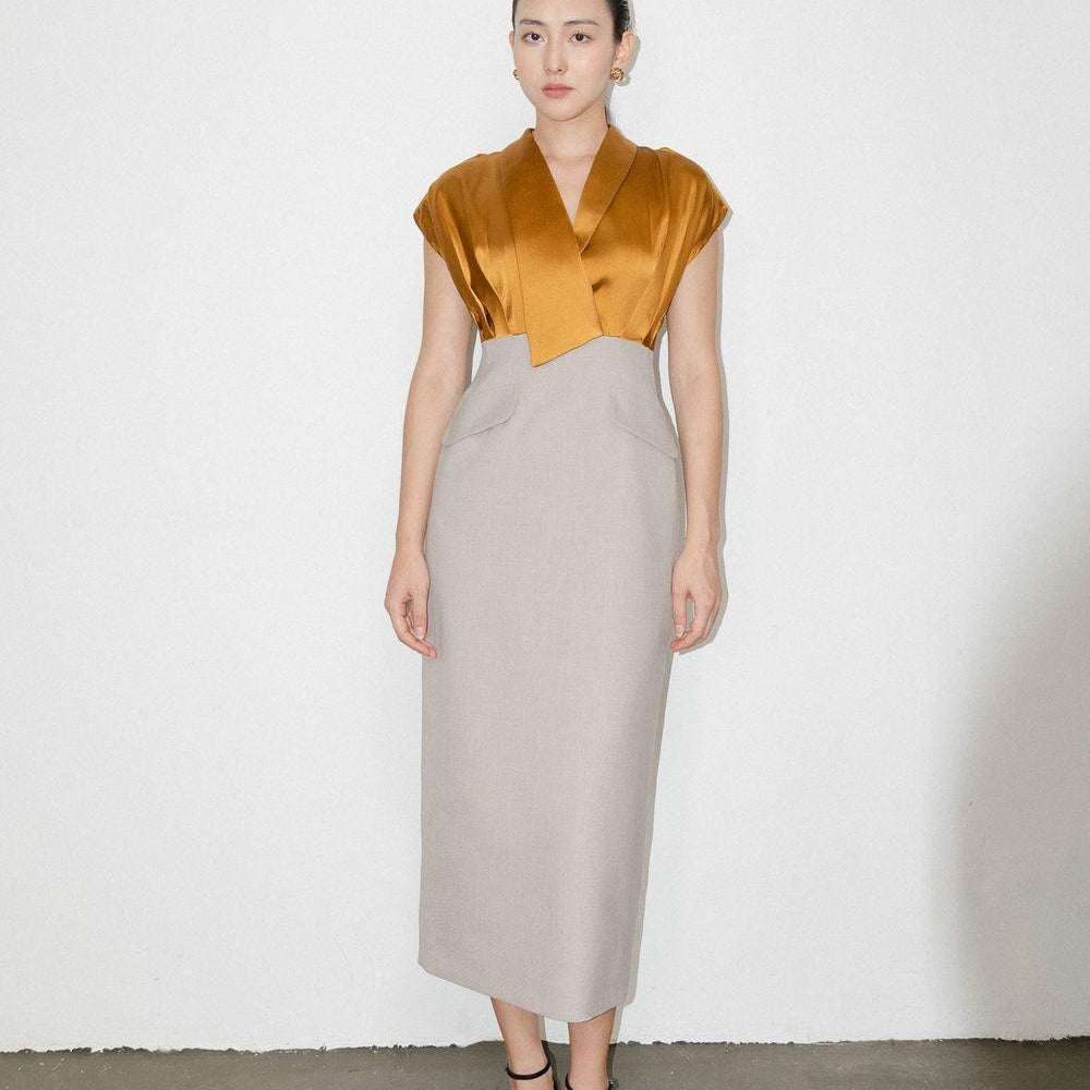 Sutton Pencil Gathered Polycotton Midi Dress - MEAN BLVD
