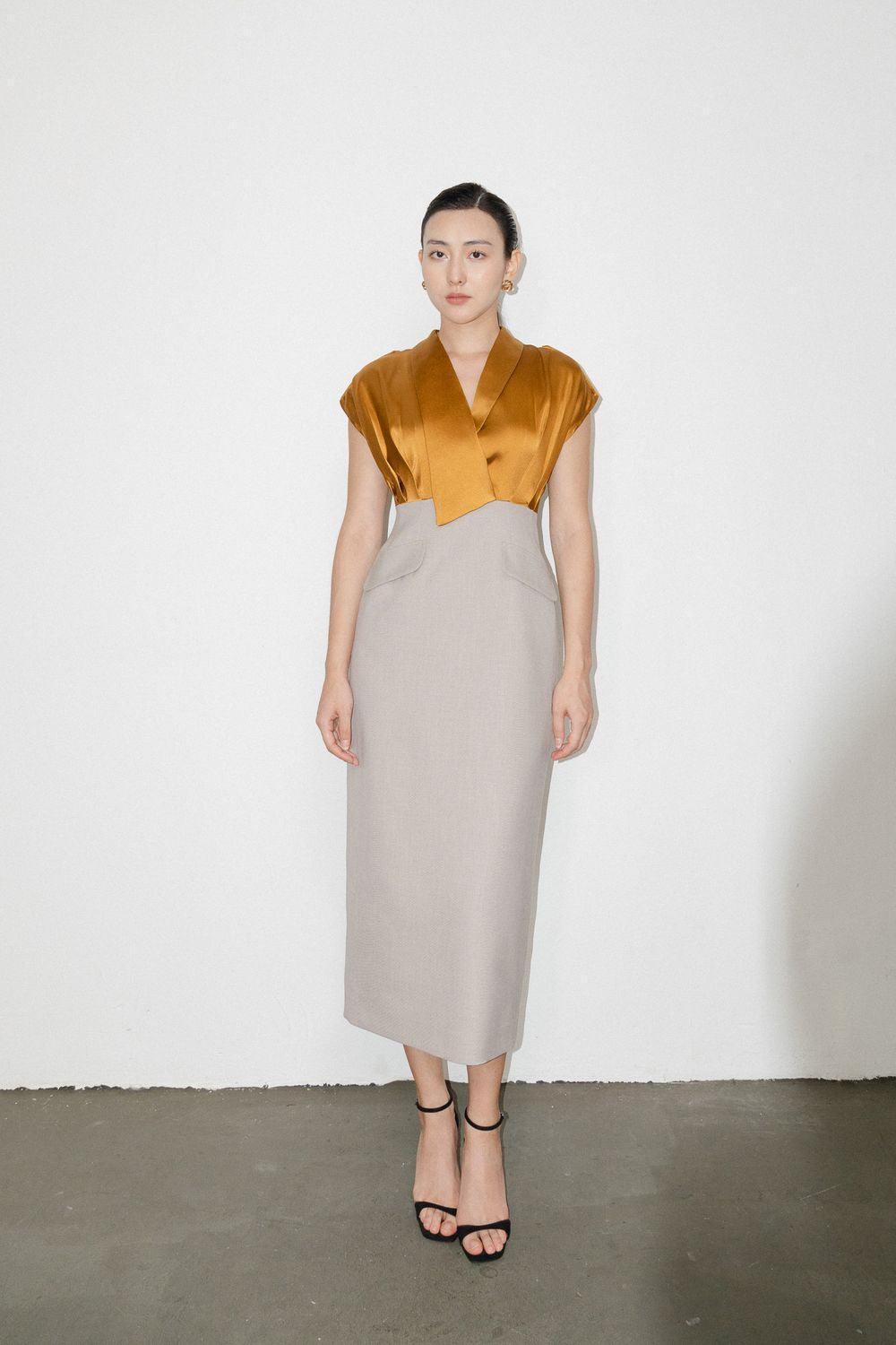 Sutton Pencil Gathered Polycotton Midi Dress - MEAN BLVD