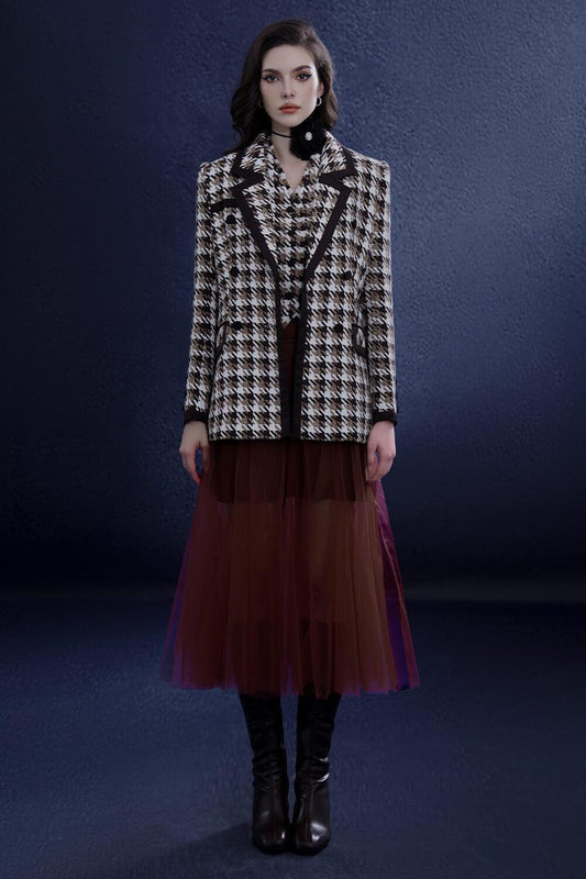 Svelte Straight Notch Lapel Tweed Blazer - MEAN BLVD