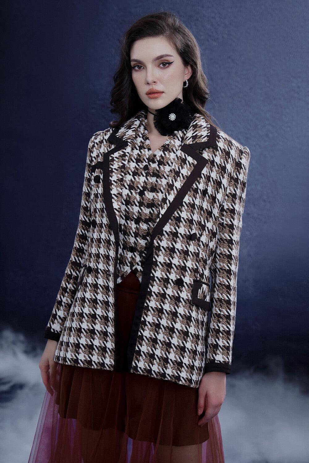 Svelte Straight Notch Lapel Tweed Blazer - MEAN BLVD