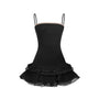 Swan Drop Waist Ruffle Layer Velvet Burlap Mini Dress - MEAN BLVD