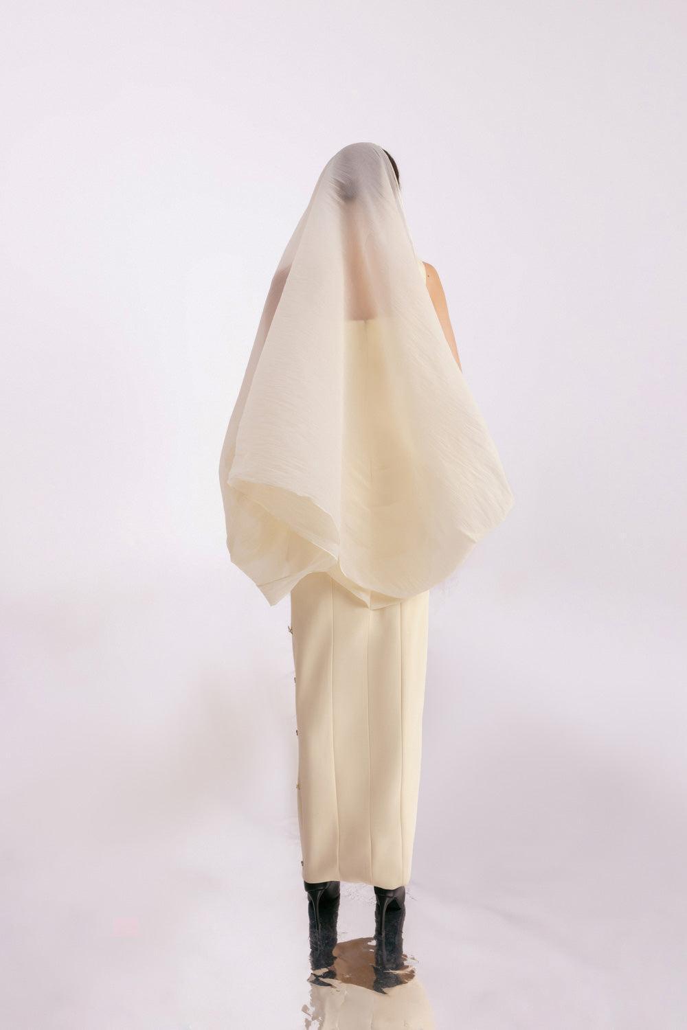 Sylvia Sheath Square Neck Twill Floor Length Dress - MEAN BLVD