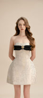 Tamsin Strapless Bow Jacquard Mini Dress - MEAN BLVD