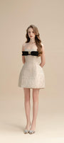 Tamsin Strapless Bow Jacquard Mini Dress - MEAN BLVD