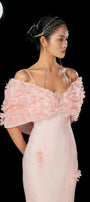 Tanner Trumpet Cold Shoulder Sleeved Silk Organza Floor Length Dress - MEAN BLVD