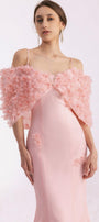 Tanner Trumpet Cold Shoulder Sleeved Silk Organza Floor Length Dress - MEAN BLVD