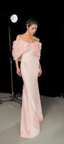 Tanner Trumpet Cold Shoulder Sleeved Silk Organza Floor Length Dress - MEAN BLVD