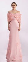 Tanner Trumpet Cold Shoulder Sleeved Silk Organza Floor Length Dress - MEAN BLVD