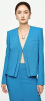 Taylor Cropped Long Sleeved Twill Crepe Blazer - MEAN BLVD
