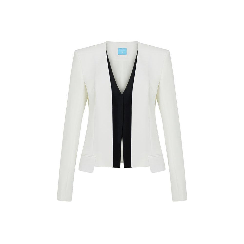 Taylor Cropped Long Sleeved Twill Crepe Blazer - MEAN BLVD
