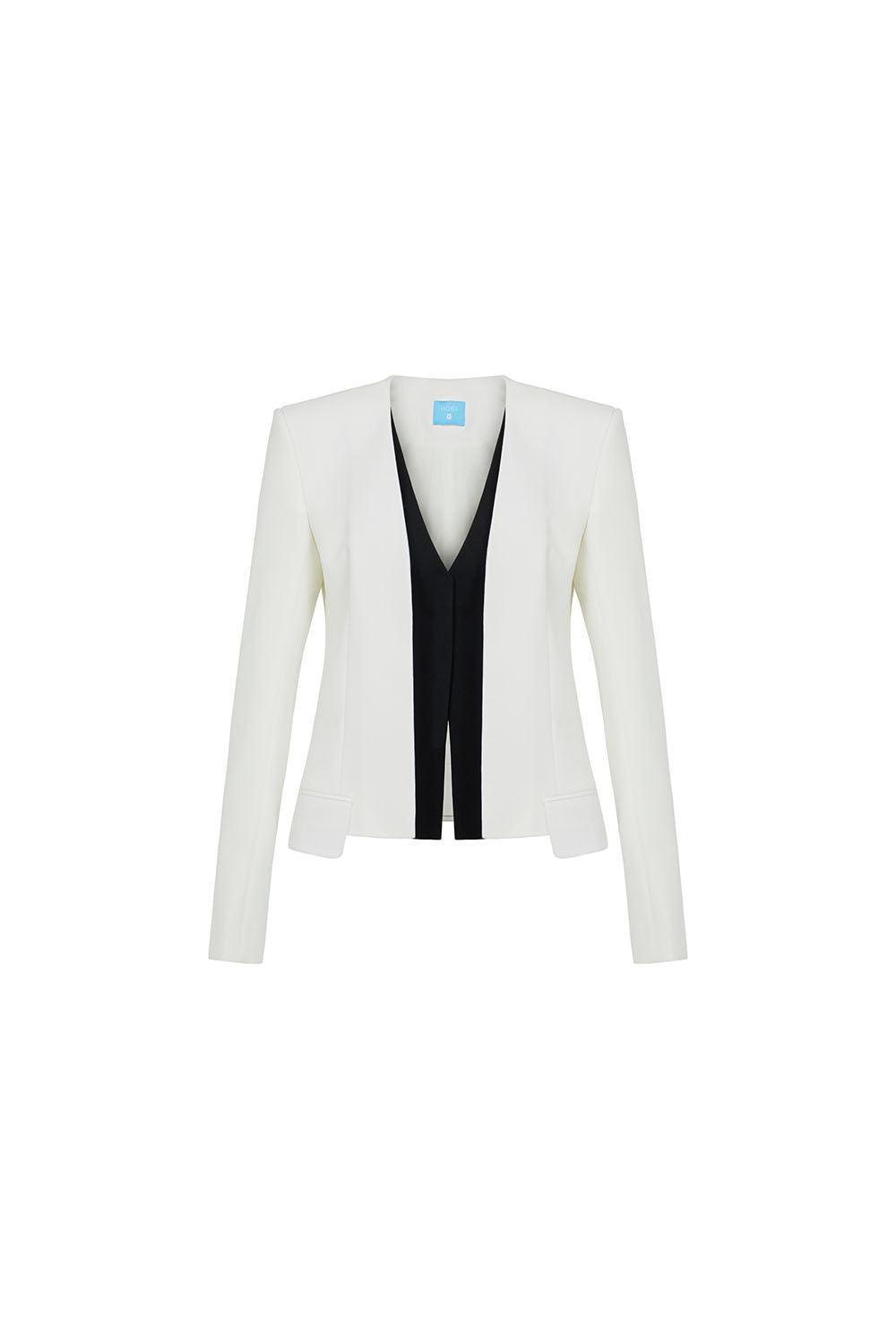 Taylor Cropped Long Sleeved Twill Crepe Blazer - MEAN BLVD