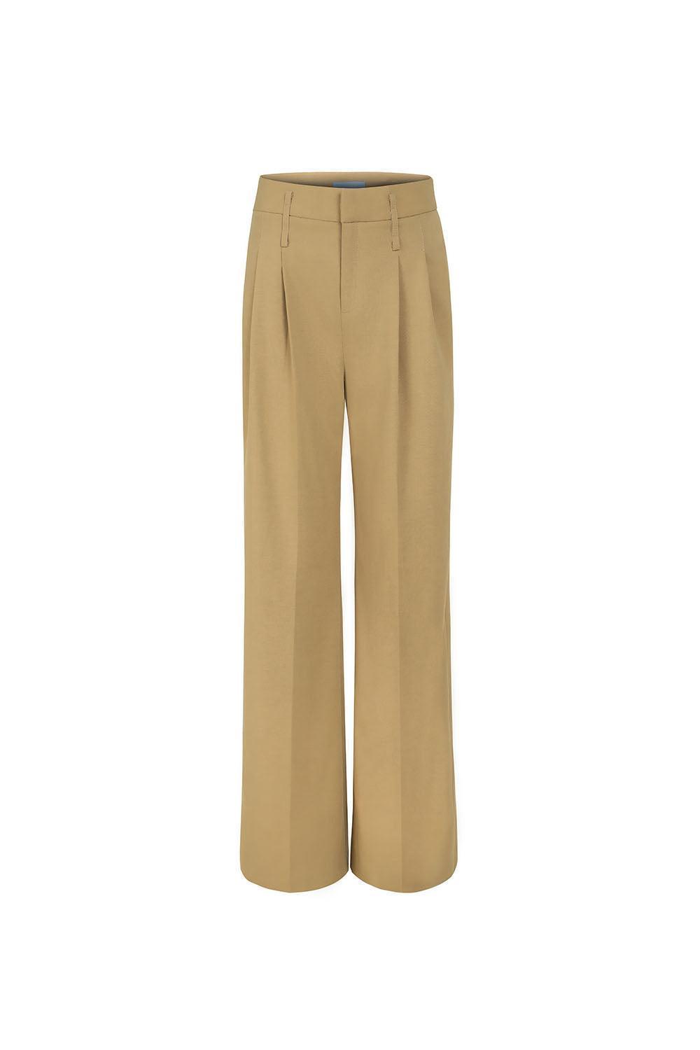 Taylor Straight Wide Leg Twill Crepe Floor Length Pants - MEAN BLVD