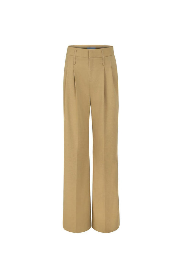 Taylor Straight Wide Leg Twill Crepe Floor Length Pants - MEAN BLVD