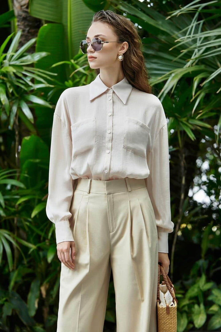 Tessa Patch Pocket Silk Shirt - MEAN BLVD