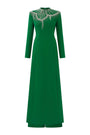 Textur A-line Stone Velvet Satin Floor Length Ao Dai - MEAN BLVD