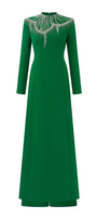 Textur A-line Stone Velvet Satin Floor Length Ao Dai - MEAN BLVD