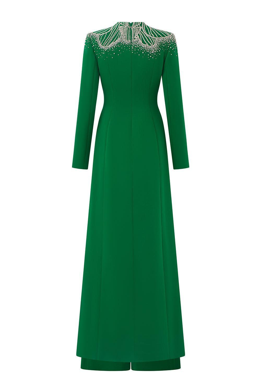 Textur A-line Stone Velvet Satin Floor Length Ao Dai - MEAN BLVD