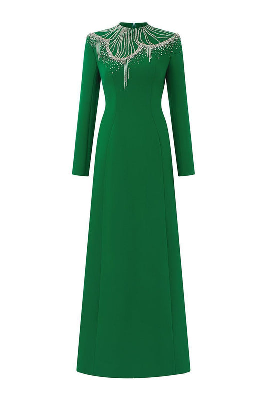 Textur A-line Stone Velvet Satin Maxi Dress - MEAN BLVD