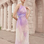 Thalia Pleated Halter Neck Organza Ankle Length Dress - MEAN BLVD
