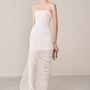 Thalon Strapless Gathered Organza Spandex Maxi Dress - MEAN BLVD