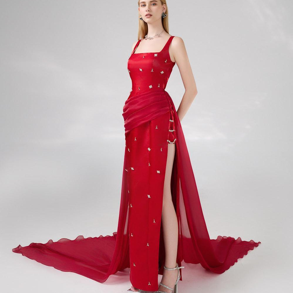 Thatcher Sheath Extended Flap Twill Floor Length Dress - MEAN BLVD