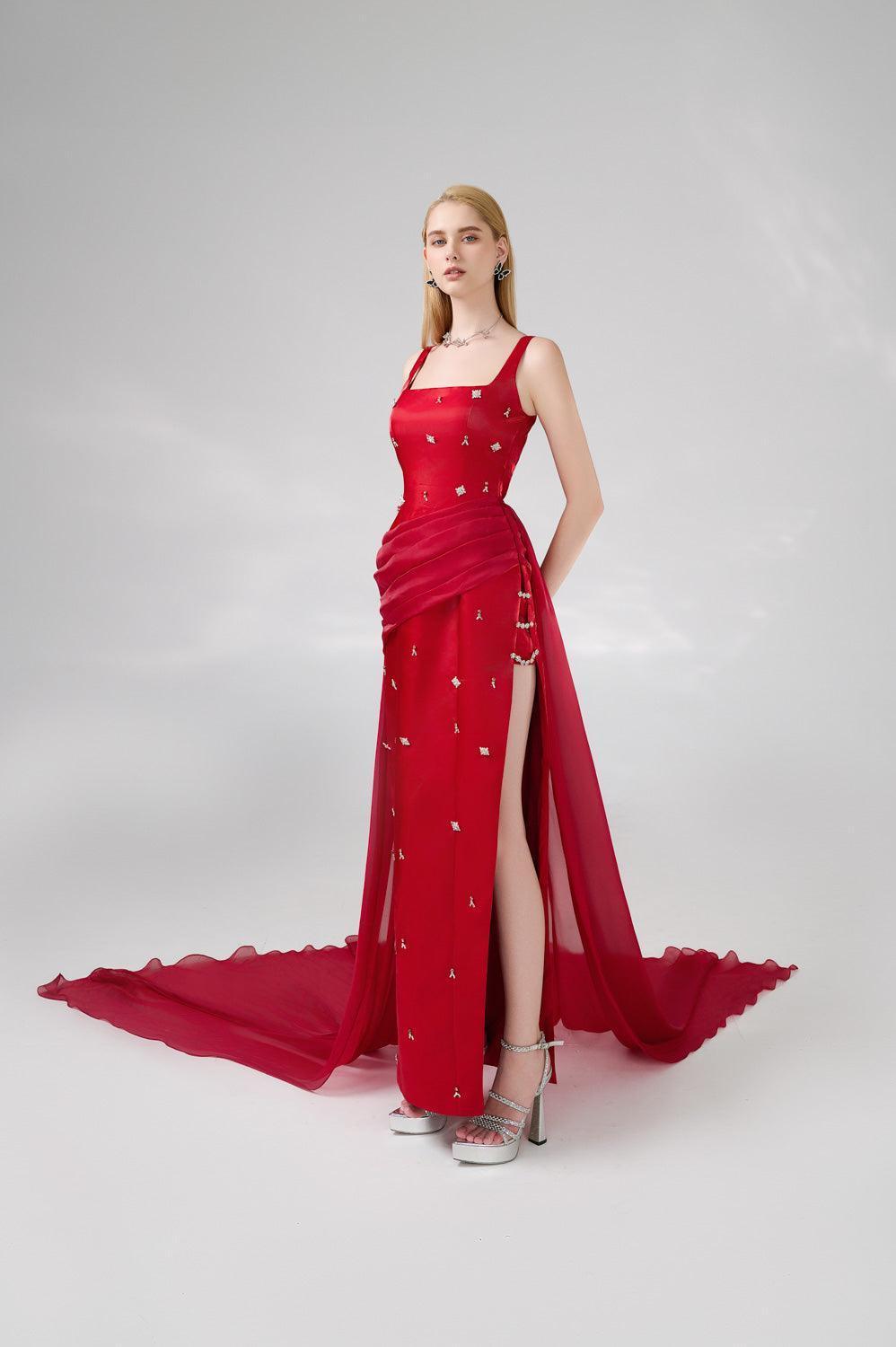 Thatcher Sheath Extended Flap Twill Floor Length Dress - MEAN BLVD
