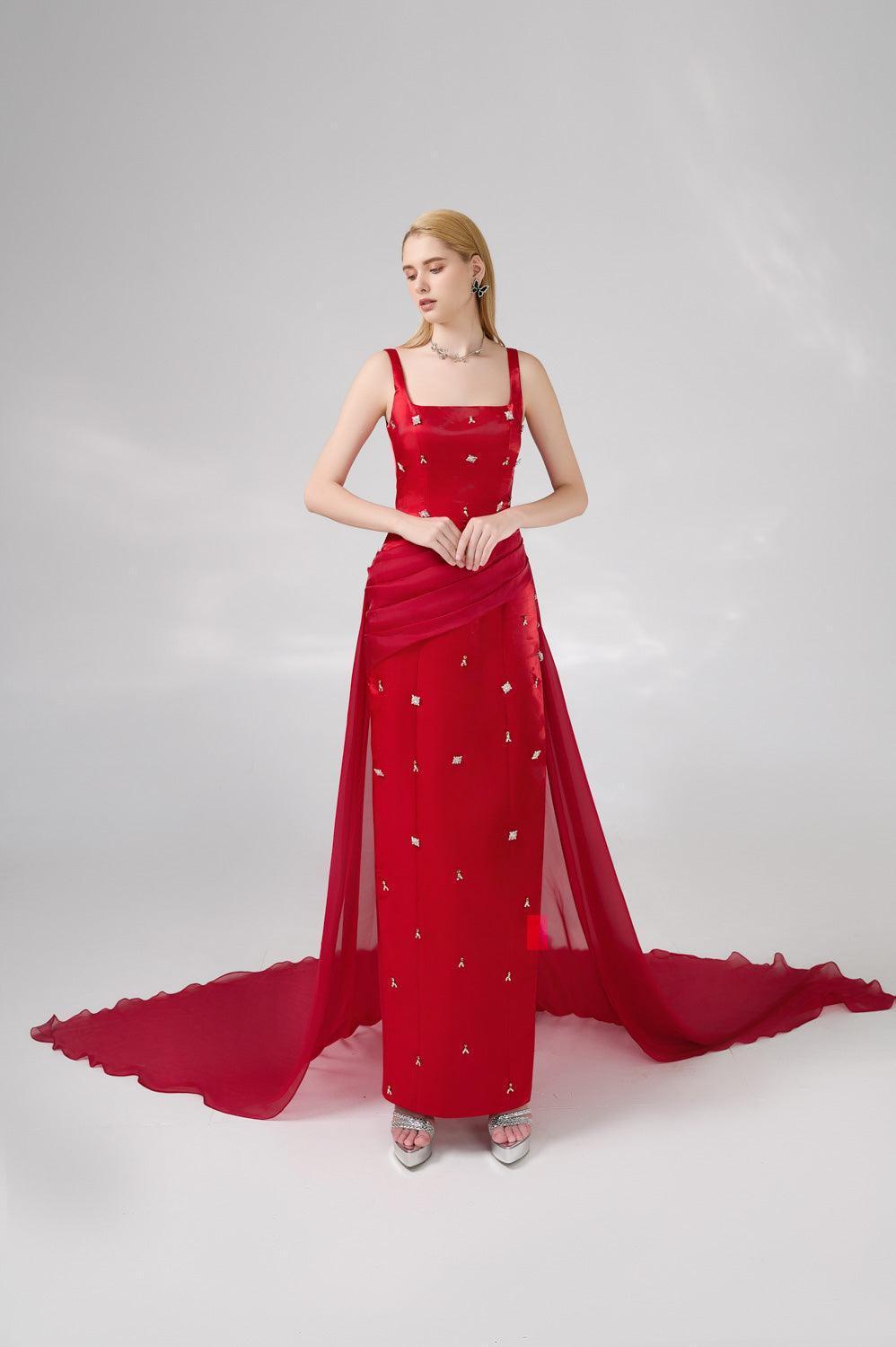 Thatcher Sheath Extended Flap Twill Floor Length Dress - MEAN BLVD