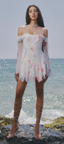 The Dew Drop Waist Off-Shoulder Spandex Mini Dress - MEAN BLVD