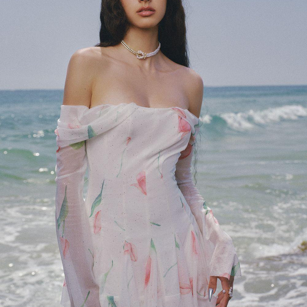The Dew Drop Waist Off-Shoulder Spandex Mini Dress - MEAN BLVD