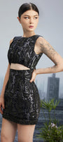 The Sumerian Bodycon Cut-Out Silk Lace Mini Dress - MEAN BLVD