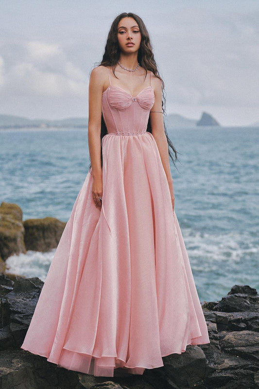 The Wings A-line Spaghetti Strap Chiffon Floor Length Dress - MEAN BLVD