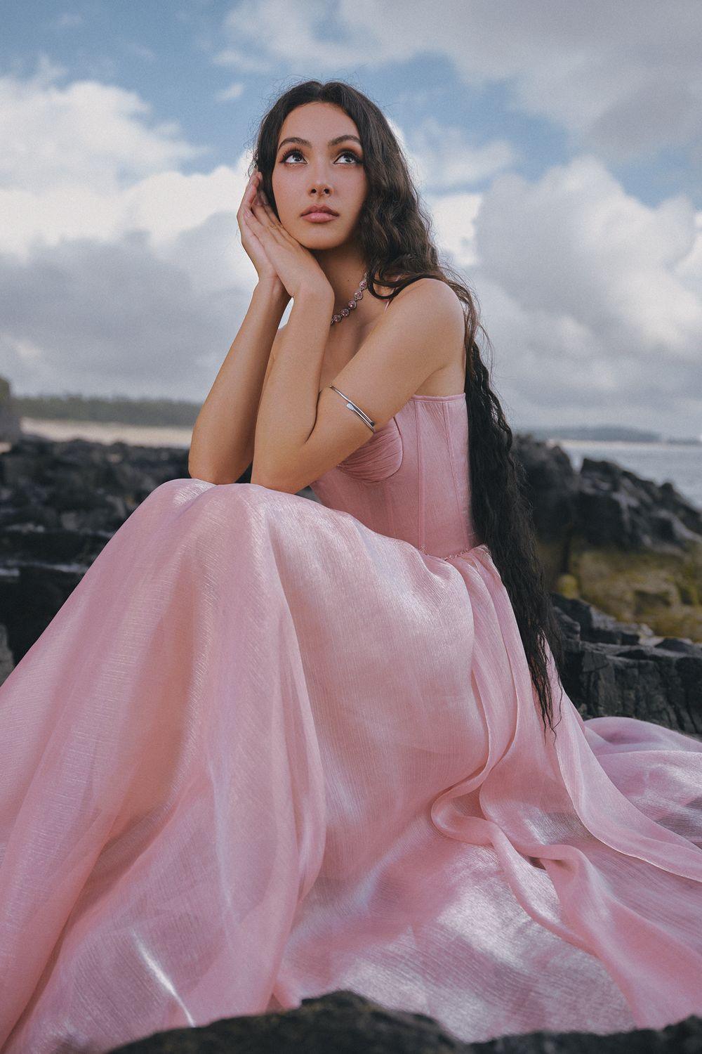 The Wings A-line Spaghetti Strap Chiffon Floor Length Dress - MEAN BLVD