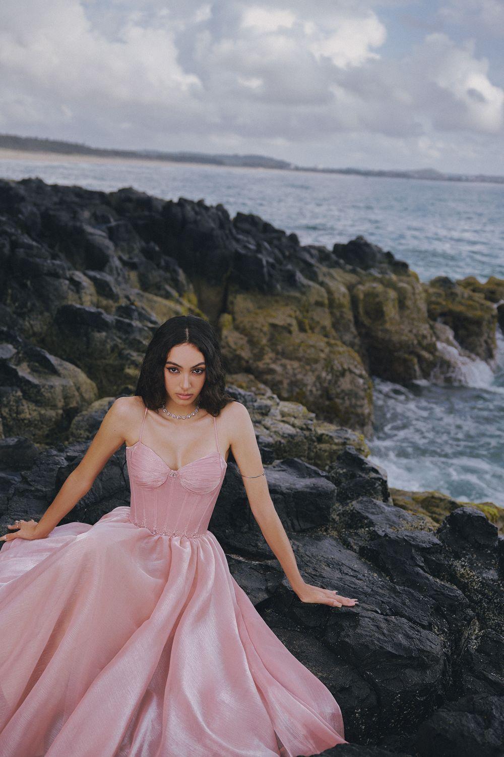 Women's The Wings A-line Spaghetti Strap Chiffon Floor Length Dress XS/XS/S/M/L/XL/Customize Pink MEAN BLVD Pink / XL Women's The Wings A-line Spaghetti Strap Chiffon Floor Length Dress XS/XS/S/M/L/XL/Customize Pink MEAN BLVD Pink / XL