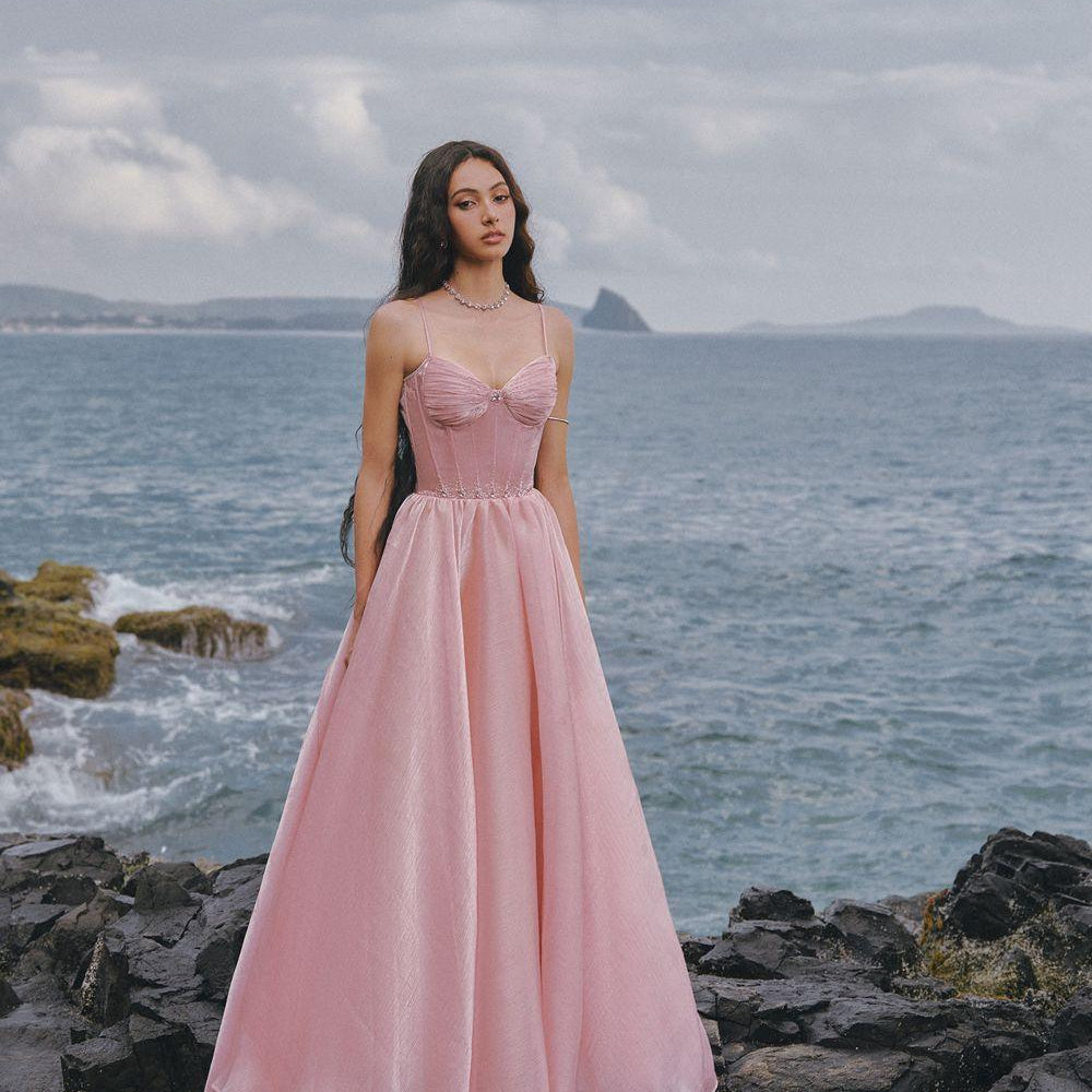 The Wings A-line Spaghetti Strap Chiffon Floor Length Dress - MEAN BLVD