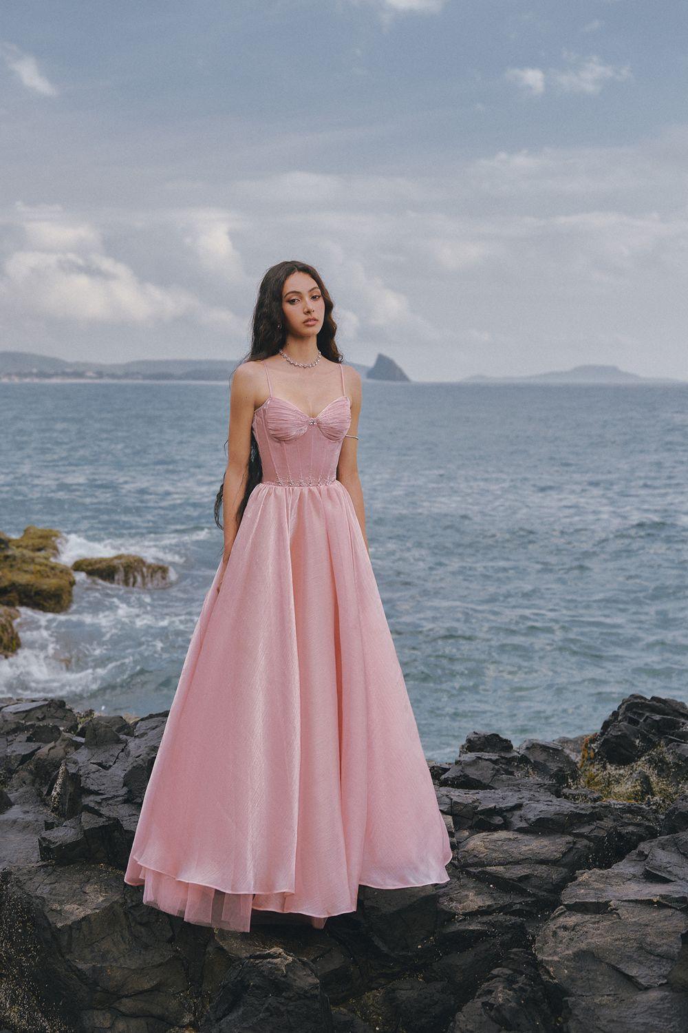 Women's The Wings A-Line Spaghetti Strap Chiffon Floor Length Dress XS/XS/S/M/L/XL/Customize Pink Mean Blvd Pink / Xs Women's The Wings A-Line Spaghetti Strap Chiffon Floor Length Dress XS/XS/S/M/L/XL/Customize Pink Mean Blvd Pink / Xs