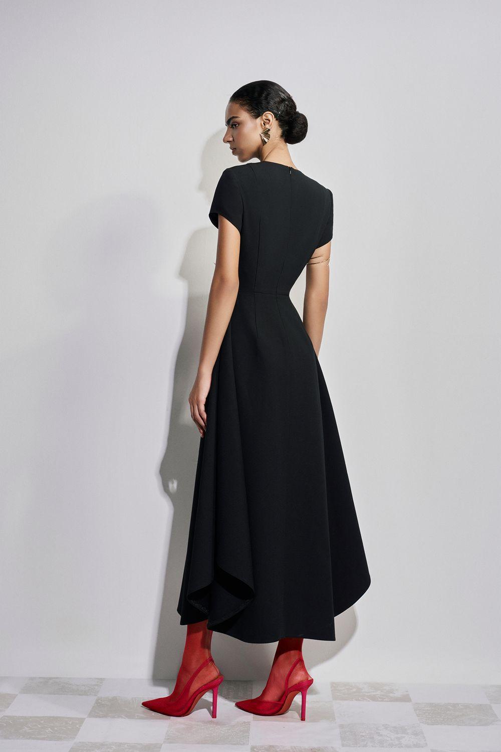 Therese A-line Round Neck Polyester Ankle Length Dress - MEAN BLVD