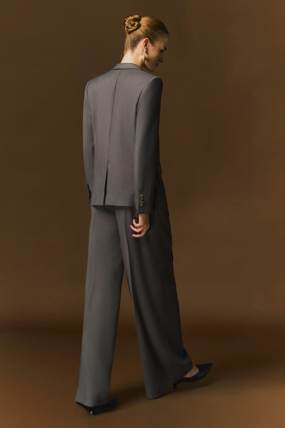 Velora Straight Ribbed Wool Blend Floor Length Pants