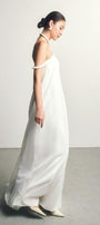 Thuy Du Flared Asymmetric Shoulder Floss Silk Maxi Dress - MEAN BLVD
