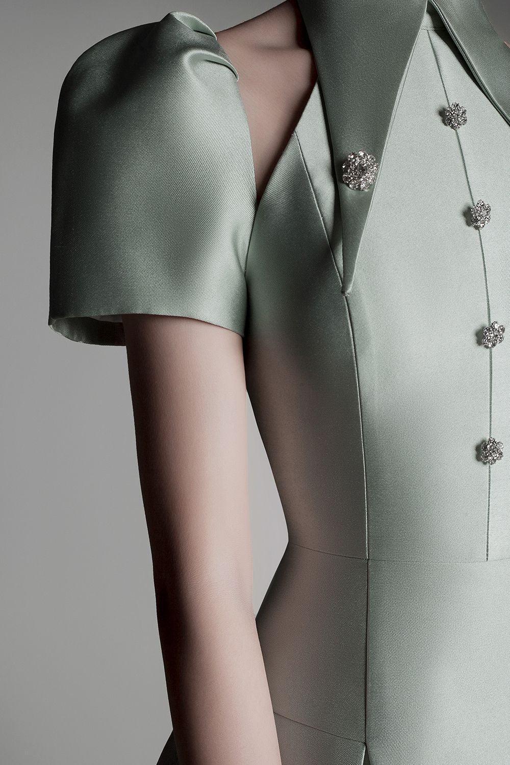 Women's Thy Fit and Flare Puffy Sleeved Taffeta Mini Dress XS/S/M/L White/Glaucous Green MEAN BLVD S / White Women's Thy Fit and Flare Puffy Sleeved Taffeta Mini Dress XS/S/M/L White/Glaucous Green MEAN BLVD S / White