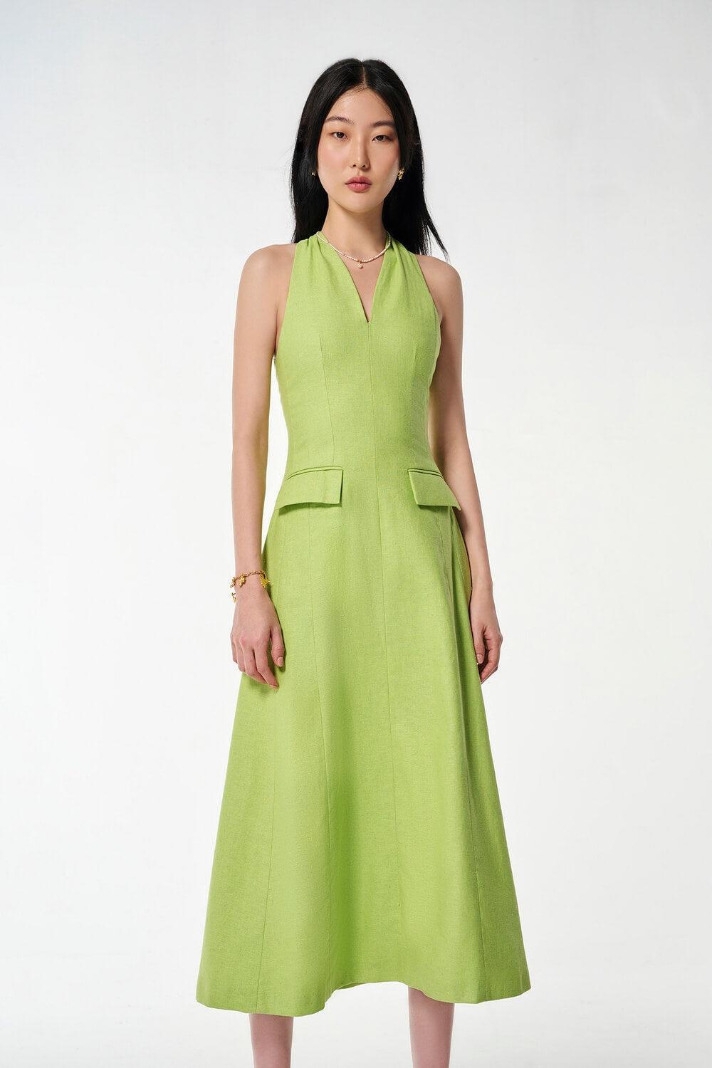 Tide A-line Sleeveless Cotton Midi Dress - MEAN BLVD