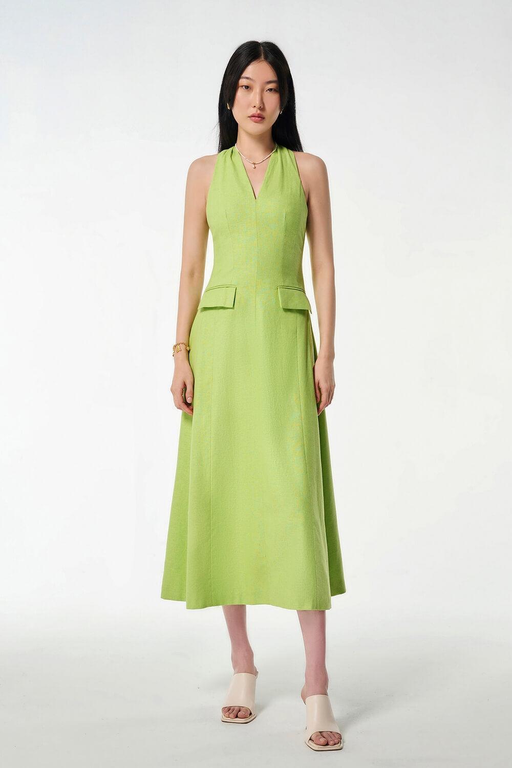 Tide A-line Sleeveless Cotton Midi Dress - MEAN BLVD